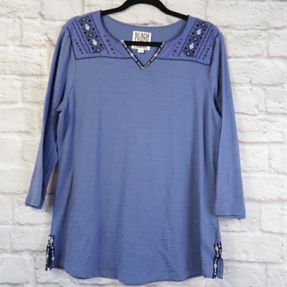 embroidered boho 3/4 sleeve blouse A74